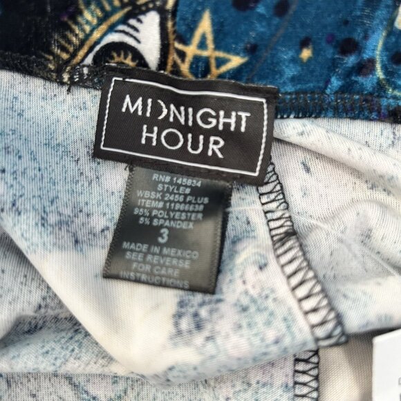 New Hot Topic Midnight Hour Crushed Velvet Witch Skirt Plus Size 3X Astrological - Picture 7 of 9